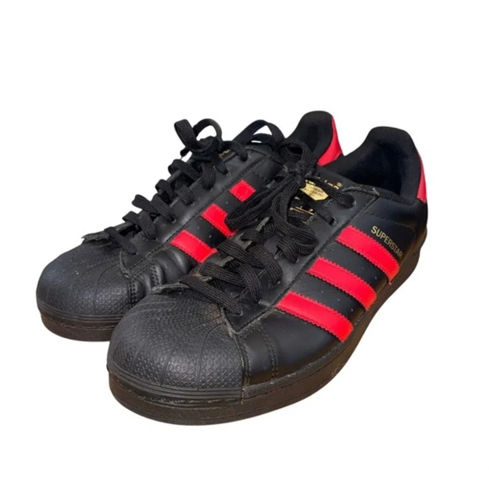 Adidas Superstar 2 Mens 8 Sneakers Pre-Owned Black S80694 ShellToe Leather Retro